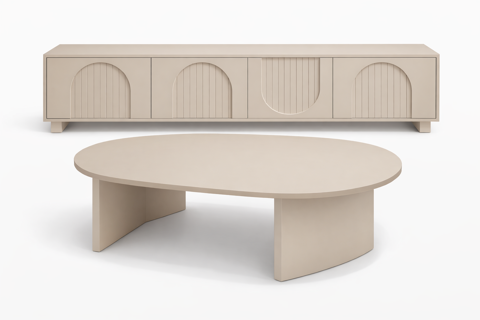 סט מזנון ושולחן Edge בז' 2