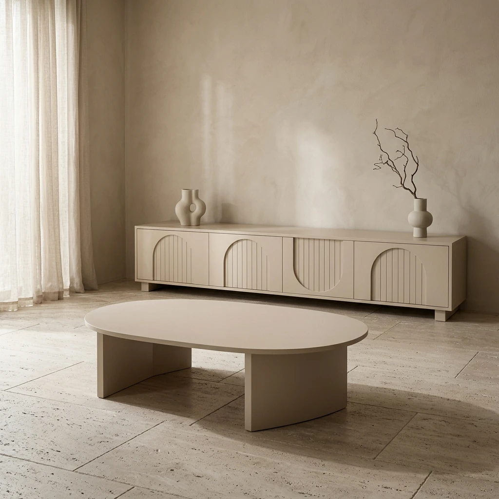 סט מזנון ושולחן Edge בז'